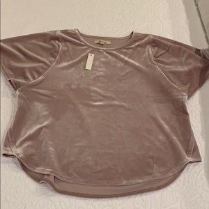 Madewell xs velour pink top